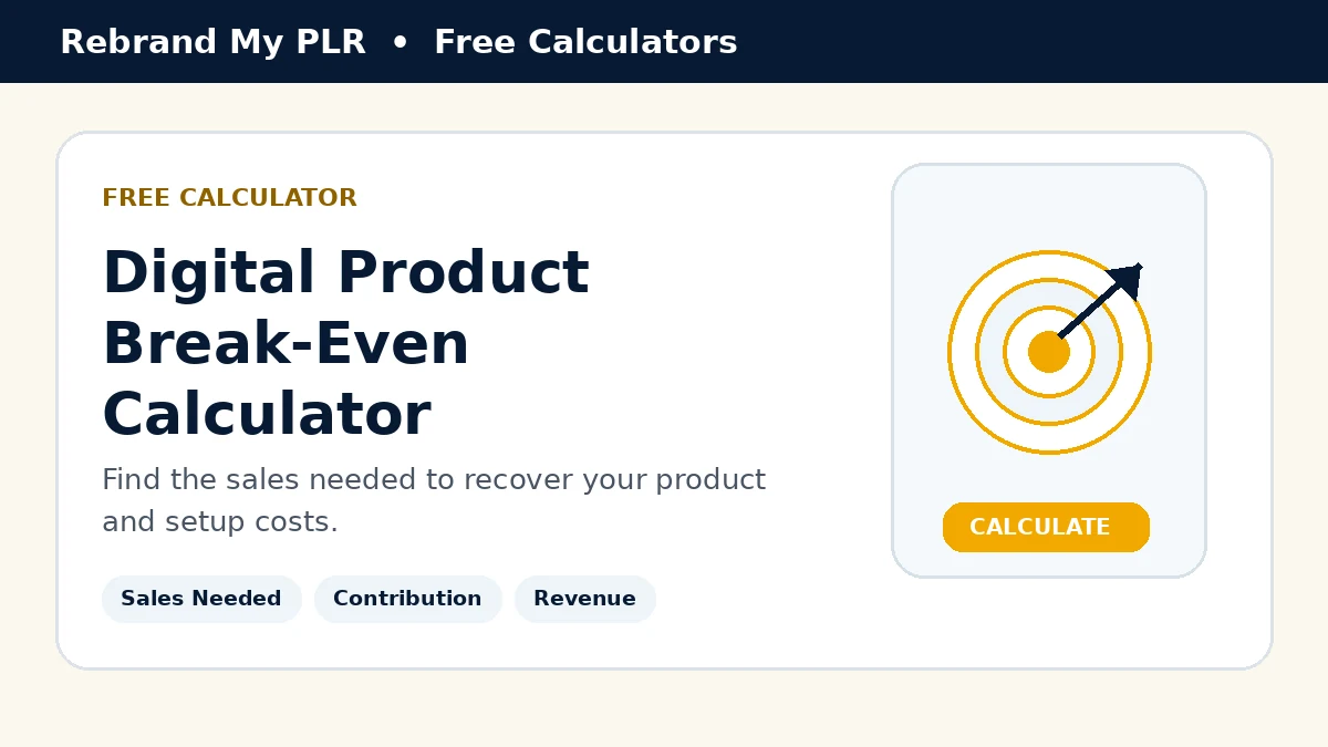 Digital Product Break-Even Calculator graphic