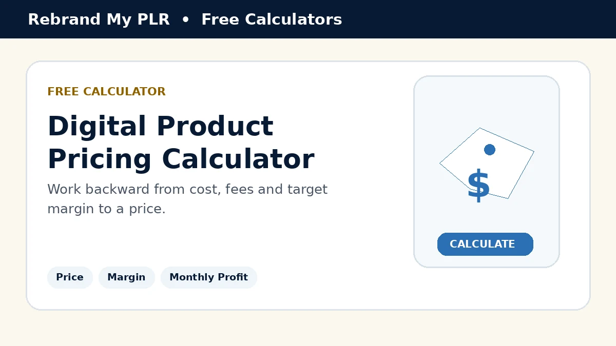Digital Product Pricing Calculator graphic